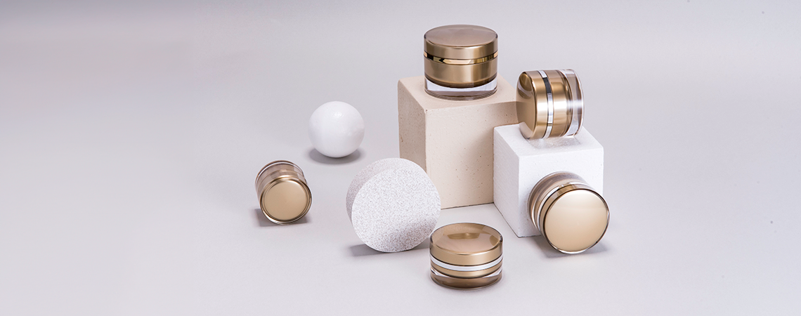 Packaging de lujo en acrílico de forma redonda para cosméticos y cuidado de la piel - serie Fiesta de Medianoche Packaging de lujo en acrílico de forma redonda para cosméticos y cuidado de la piel - serie Fiesta de Medianoche